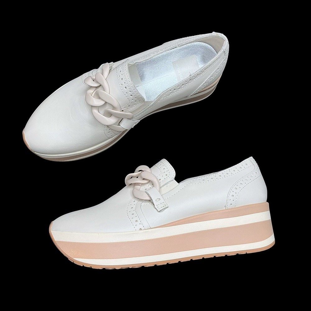 Dolce Vita Sneaker Women Size 7.5 Beige Jhenee Platform Slip On